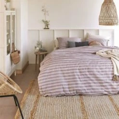Ariadne At Home Dekbedovertrek Knit Stripes Lila-1-persoons (140 X 200/220 Cm) -Cinderella Winkel 1000052564 0103