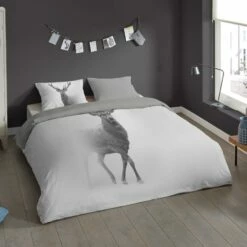 Pure Dekbedovertrek "Grey Deer" - Grijs - (240x220 Cm) -Cinderella Winkel 1000060508 0101