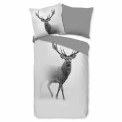 Pure Dekbedovertrek "Grey Deer" - Grijs - (240x220 Cm) -Cinderella Winkel 1000060508 0102