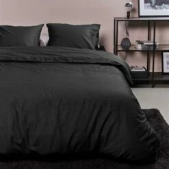 Ambiante Dekbedovertrek Uni Cotton Black-1-persoons (140 X 200/220 Cm) -Cinderella Winkel 1000061204 0102