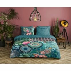 HIP Dekbedovertrek "Valdez" - Petrol - (240x220 Cm) -Cinderella Winkel 1000061616 0101
