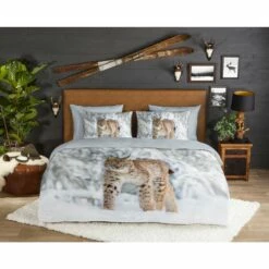 Good Morning Dekbedovertrek "Lynx" - Grijs - (240x220 Cm) -Cinderella Winkel 1000065868 0101