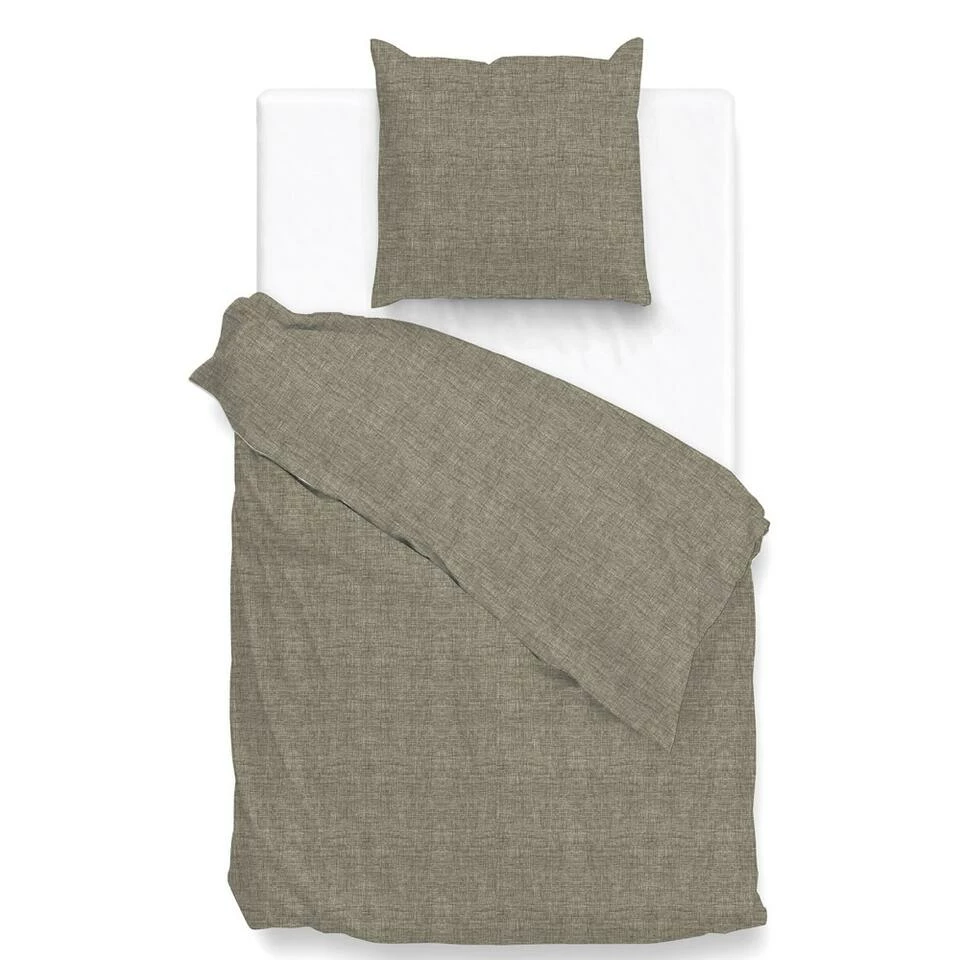 Zo! Home Zo Home Dekbedovertrek Lino Palm Taupe-Lits-jumeaux (240 X 200/220 Cm) 4 Zo! Home Zo Home Dekbedovertrek Lino Palm Taupe-Lits-jumeaux (240 X 200/220 Cm) - Afbeelding 2