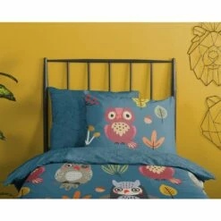 Good Morning Dekbedovertrek "Owls" - Petrol - (140x220 Cm) -Cinderella Winkel 1000068619 0110