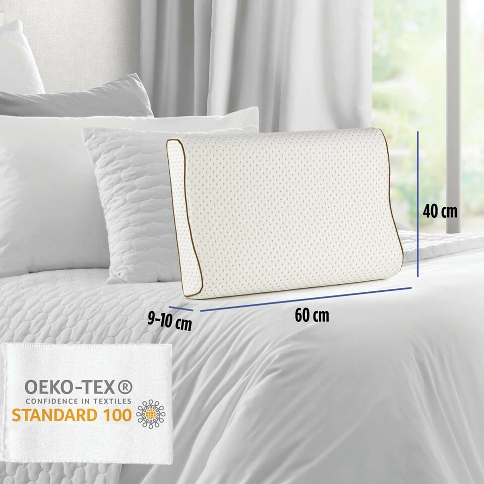 Vitapur Anatomisch Latex Hoofdkussen XL - 60x40 Cm 5 Vitapur Anatomisch Latex Hoofdkussen XL - 60x40 Cm - Afbeelding 3