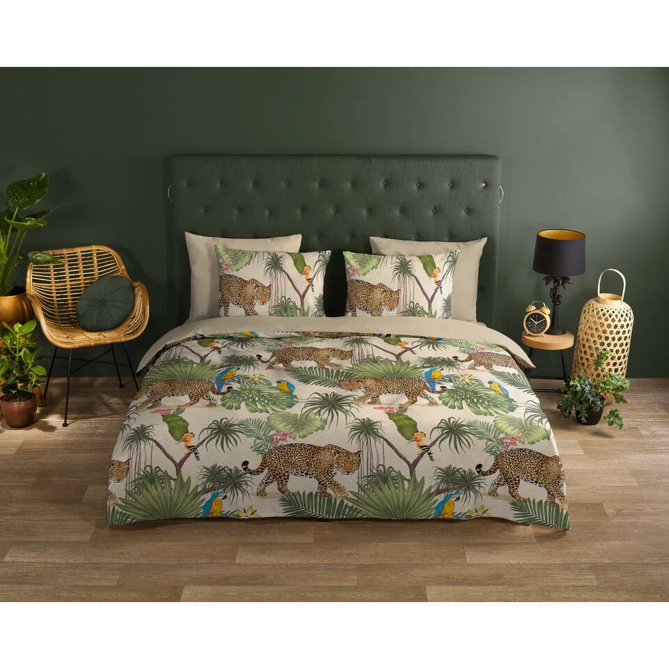 Good Morning Dekbedovertrek "Tropical" - Zand - (140x220 Cm) 3 Good Morning Dekbedovertrek "Tropical" - Zand - (140x220 Cm)