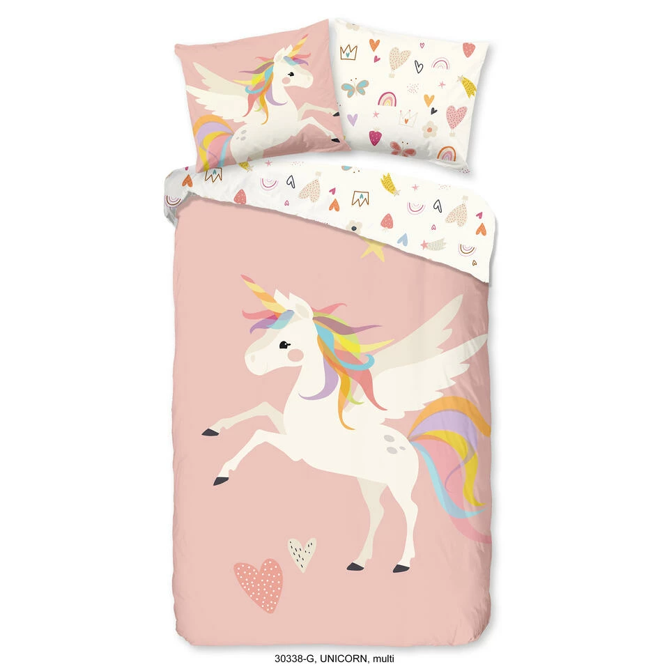 Good Morning Dekbedovertrek "Unicorn" - Multi - (140x220 Cm) 3 Good Morning Dekbedovertrek "Unicorn" - Multi - (140x220 Cm)