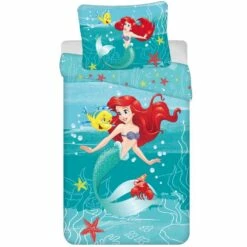 Disney Kleine Zeemeermin Dekbedovertrek Ariël - 140 X 200 + 70 X 90 Cm - Katoen