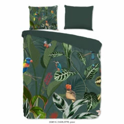 Good Morning Dekbedovertrek "Charlotte" - Groen - (140x220 Cm) -Cinderella Winkel 1000083577 0101