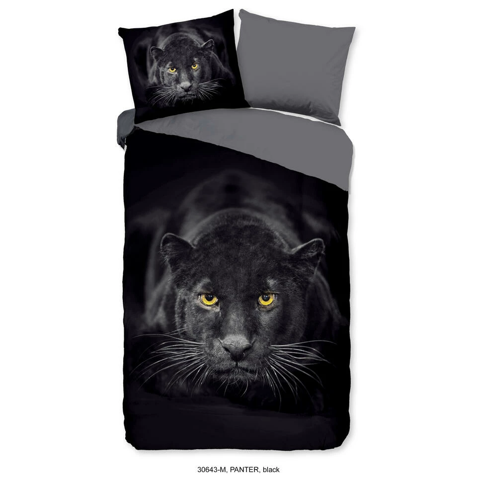 Pure Dekbedovertrek "Panter" - Zwart - (140x220 Cm) 3 Pure Dekbedovertrek "Panter" - Zwart - (140x220 Cm)