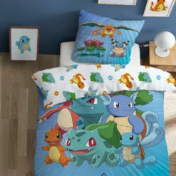 POKEMON Pokémon Dekbedovertrek Starter Evolution - Eenpersoons - 140 X 200 Cm - Katoen -Cinderella Winkel 1000084343 0103