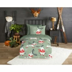 Good Morning Dekbedovertrek "Dinde" - Groen - (140x220 Cm) -Cinderella Winkel 1000091365 0101