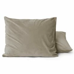 Sleeptime Velvet Kussenslopen Taupe (2-stuks)