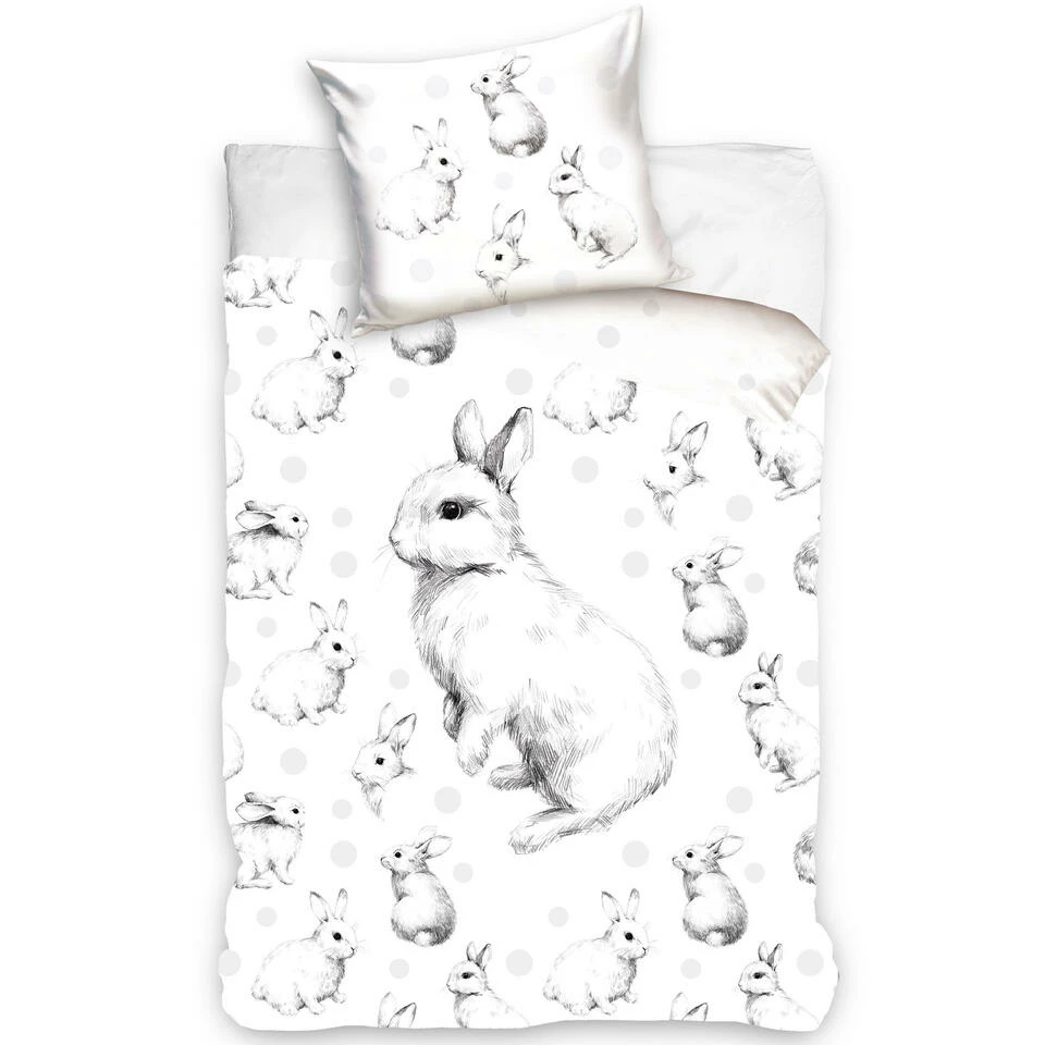 Animal Pictures Dekbedovertrek, Konijntjes - Eenpersoons - 140 X 200 Cm - Katoen 3 Animal Pictures Dekbedovertrek, Konijntjes - Eenpersoons - 140 X 200 Cm - Katoen