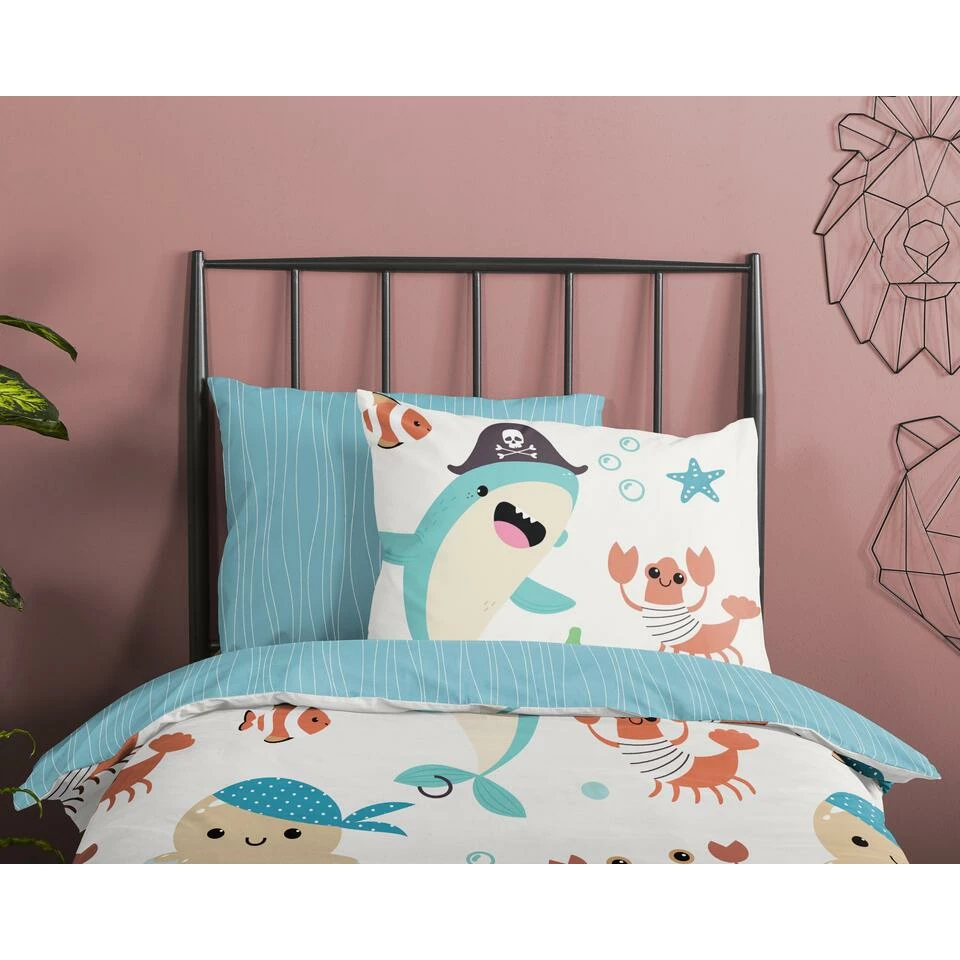 Good Morning Dekbedovertrek "Seaworld" - Multi - (140x220 Cm) 5 Good Morning Dekbedovertrek "Seaworld" - Multi - (140x220 Cm) - Afbeelding 3