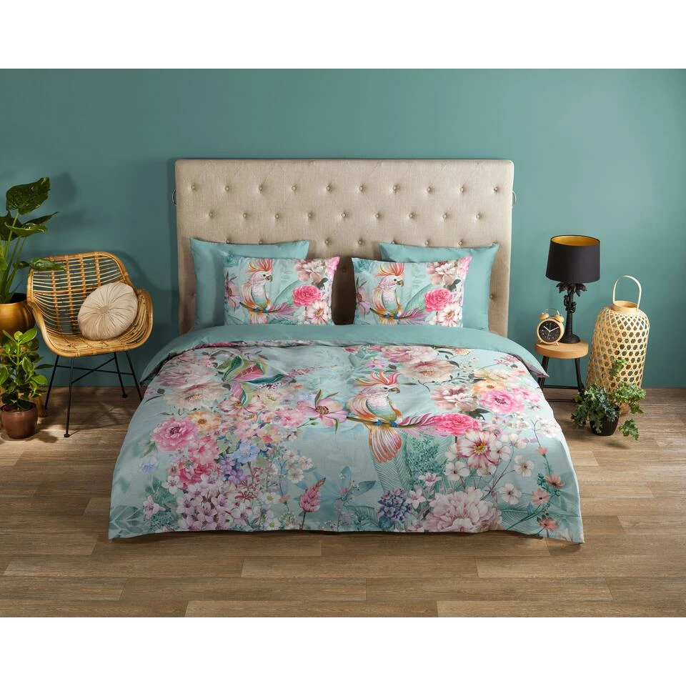 Good Morning Dekbedovertrek "Emma" - Aqua - (200x220 Cm) 4 Good Morning Dekbedovertrek "Emma" - Aqua - (200x220 Cm) - Afbeelding 2