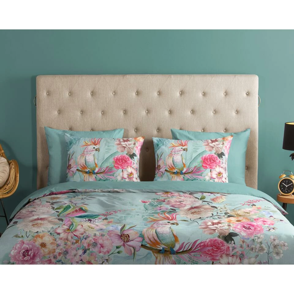 Good Morning Dekbedovertrek "Emma" - Aqua - (200x220 Cm) 5 Good Morning Dekbedovertrek "Emma" - Aqua - (200x220 Cm) - Afbeelding 3