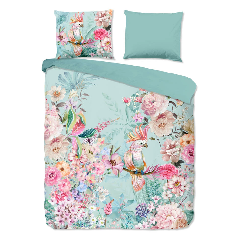 Good Morning Dekbedovertrek "Emma" - Aqua - (200x220 Cm) 3 Good Morning Dekbedovertrek "Emma" - Aqua - (200x220 Cm)