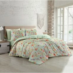 Papillon Dekbedovertrek Nora- 140x200/220- Groen -Cinderella Winkel 1000093518 0101