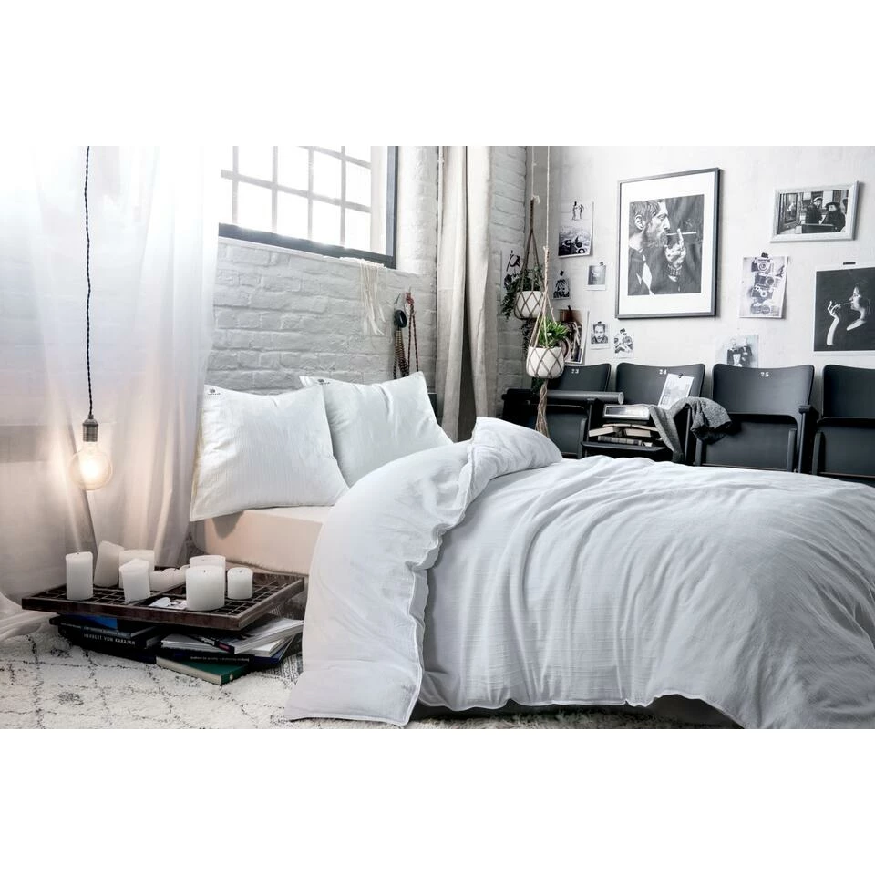 BLCKOUTdekbedovertrek Odessa - 140x200/220 Cm - Wit 4 BLCKOUTdekbedovertrek Odessa - 140x200/220 Cm - Wit - Afbeelding 2