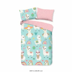 Good Morning Dekbedovertrek "Lamalife" - Multi - (120x150 Cm)