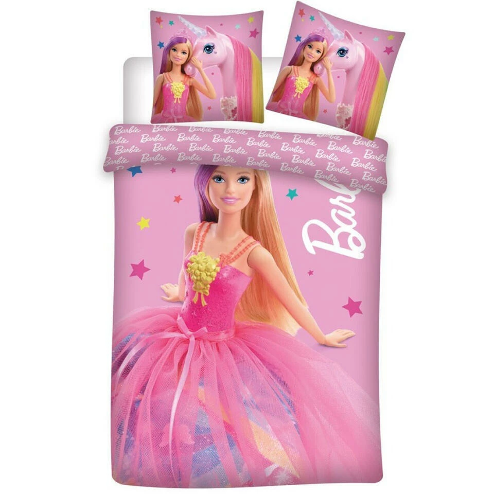 Barbie Dekbedovertrek Unicorn Princess - 140 X 200 + 65 X 65 Cm - Katoen 3 Barbie Dekbedovertrek Unicorn Princess - 140 X 200 + 65 X 65 Cm - Katoen