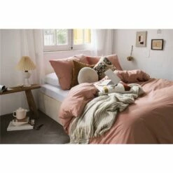 Dindi Home - Dekbedovertrek Plain Beauty - 260x220 Cm - Terra -Cinderella Winkel 1000098635 0103