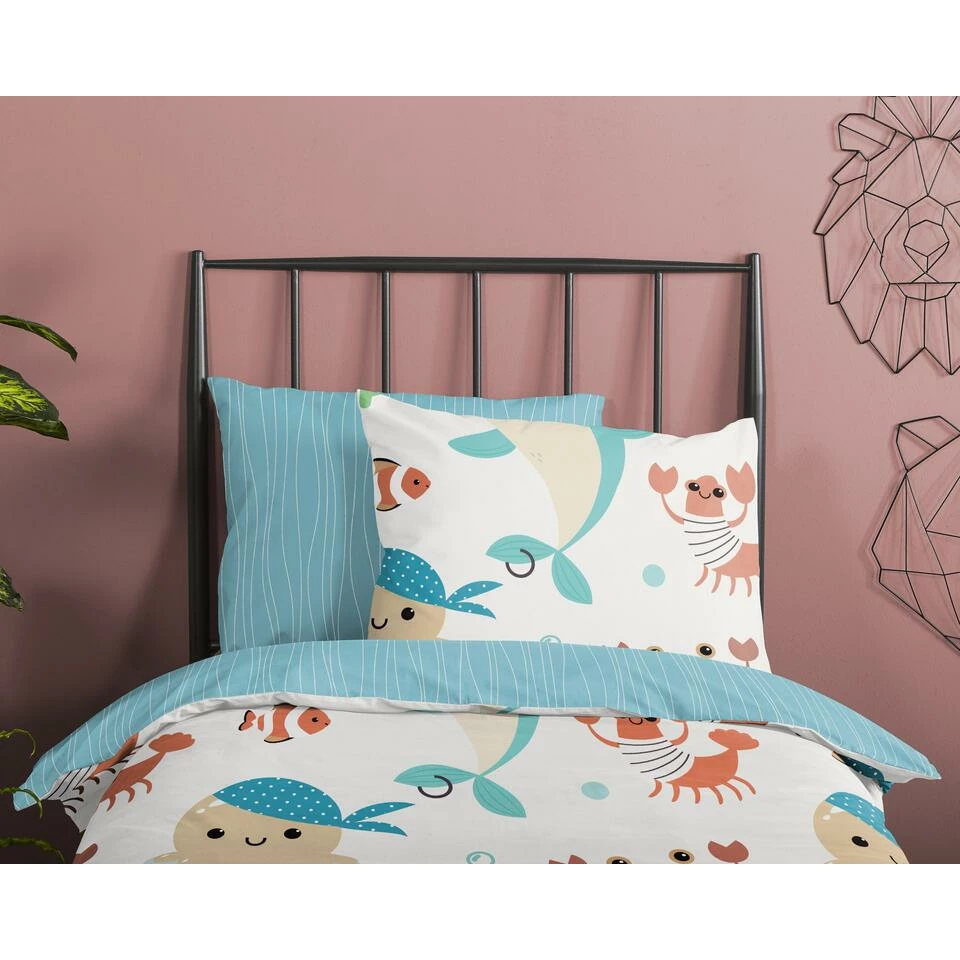 Good Morning Dekbedovertrek "Seaworld" - Multi - (120x150 Cm) 5 Good Morning Dekbedovertrek "Seaworld" - Multi - (120x150 Cm) - Afbeelding 3