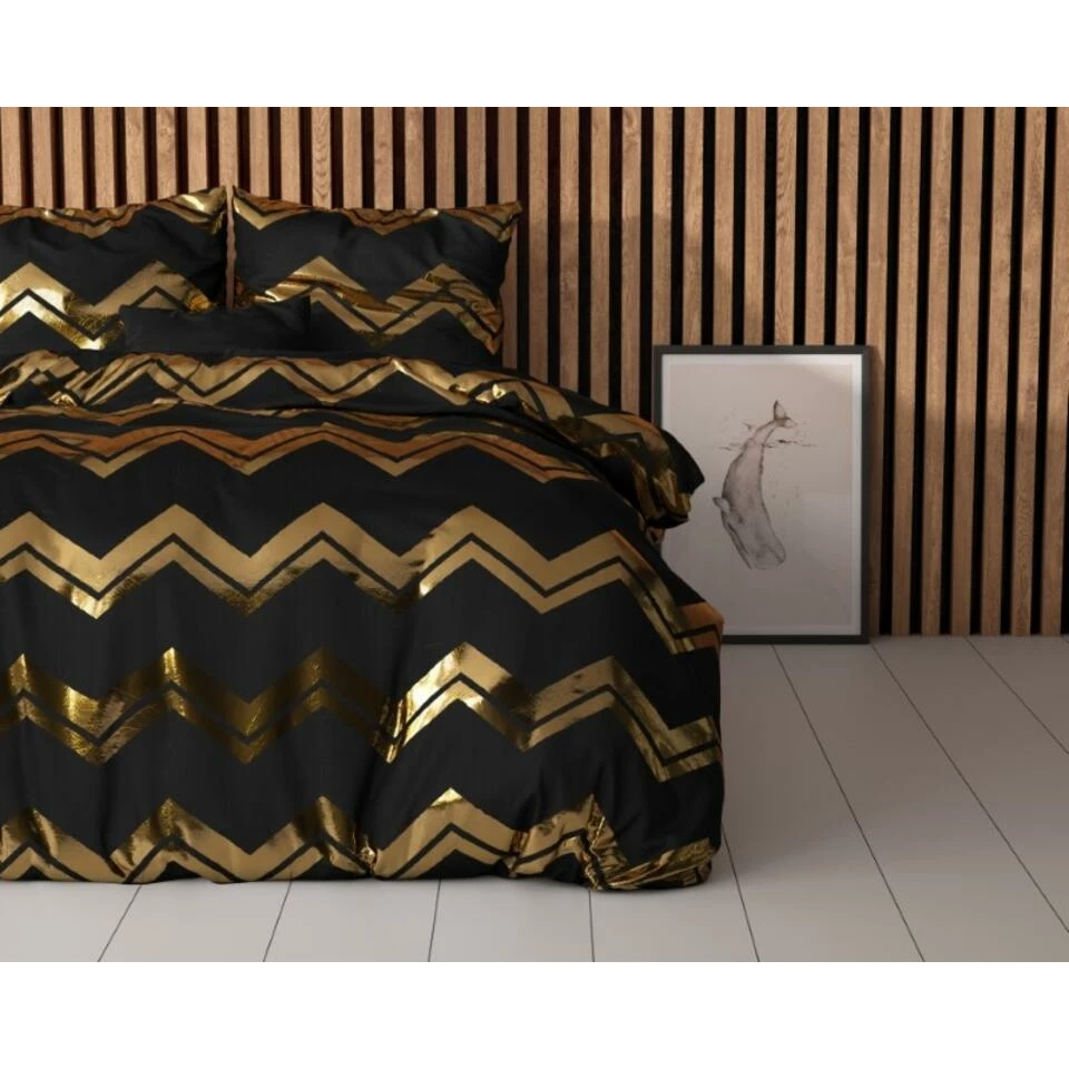 Sleeptime Dekbedovertrek Wave Zwart -Lits-jumeaux (240 X 200/220 Cm) 4 Sleeptime Dekbedovertrek Wave Zwart -Lits-jumeaux (240 X 200/220 Cm) - Afbeelding 2