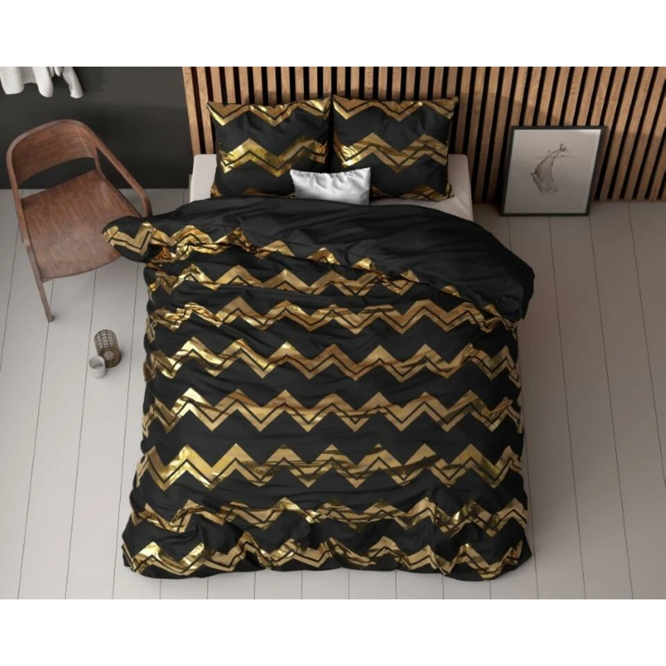 Sleeptime Dekbedovertrek Wave Zwart -Lits-jumeaux (240 X 200/220 Cm) 6 Sleeptime Dekbedovertrek Wave Zwart -Lits-jumeaux (240 X 200/220 Cm) - Afbeelding 4