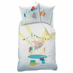 Disney Dumbo Circus - Dekbedovertrek - Eenpersoons - 140 X 200 Cm - Wit