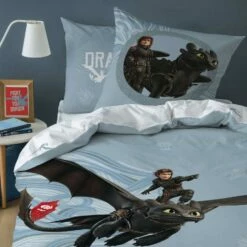 Hoe Tem Je Een Draak Riders Dekbedovertrek - Eenpersoons - 140 X 200 Cm - Multi -Cinderella Winkel 1140336920 0101