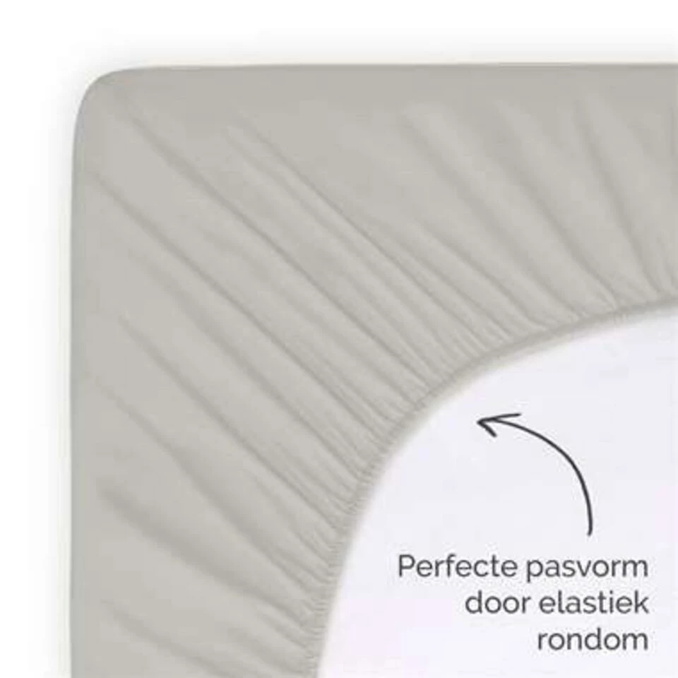 Byrklund - Hoeslaken Katoen - 180x220 Cm - Taupe 6 Byrklund - Hoeslaken Katoen - 180x220 Cm - Taupe - Afbeelding 4