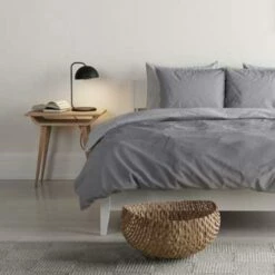 Mistral Home Dekbedovertrek 100% Gewassen Katoen Grijs 140x200 Cm -Cinderella Winkel 1175006930 0101