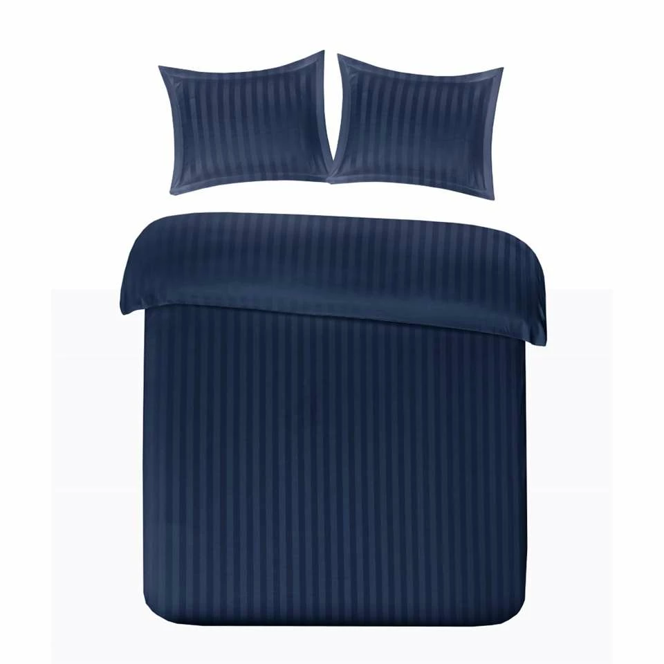 Papillon Dekbedovertrek Satijn Streep - 200x200/220 Cm - Blauw 3 Papillon Dekbedovertrek Satijn Streep - 200x200/220 Cm - Blauw