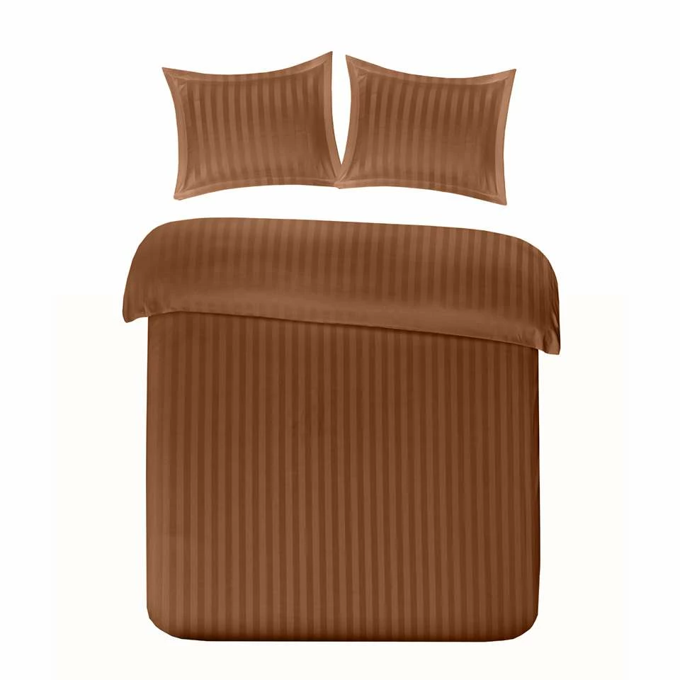 Papillon Dekbedovertrek Satijn Streep - 240x200/220 Cm - Bruin 3 Papillon Dekbedovertrek Satijn Streep - 240x200/220 Cm - Bruin