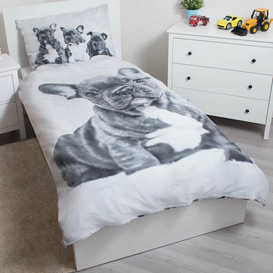 Animal Pictures Bulldog - Dekbedovertrek - Eenpersoons - 140 X 200 Cm - Multi 4 Animal Pictures Bulldog - Dekbedovertrek - Eenpersoons - 140 X 200 Cm - Multi - Afbeelding 2