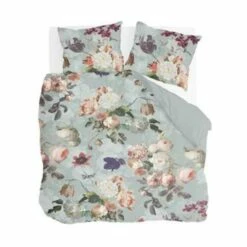 Byrklund - Dekbedovertrek Flowers United - 200x220 Cm - Mint