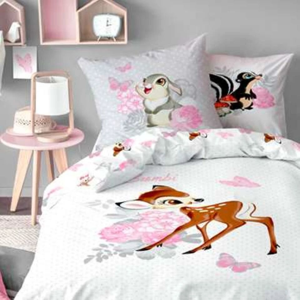 Disney Bambi Retro - Dekbedovertrek - Eenpersoons - 140 X 200 Cm - Wit 4 Disney Bambi Retro - Dekbedovertrek - Eenpersoons - 140 X 200 Cm - Wit - Afbeelding 2