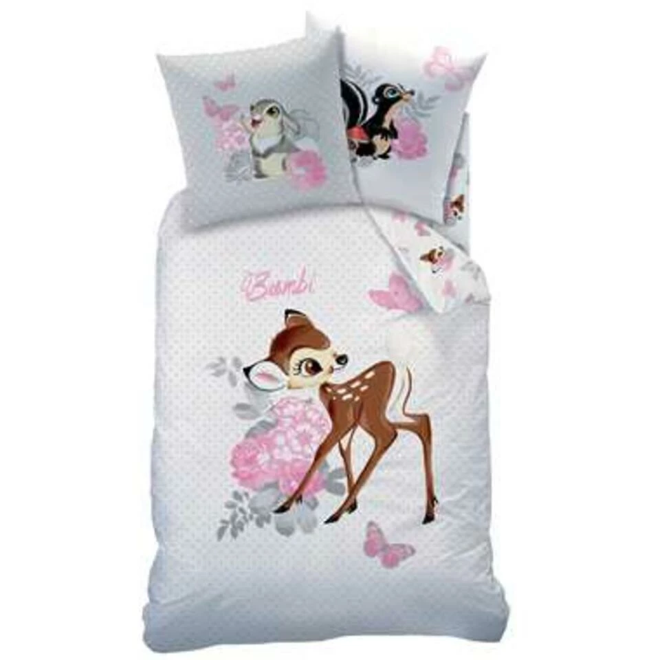 Disney Bambi Retro - Dekbedovertrek - Eenpersoons - 140 X 200 Cm - Wit 3 Disney Bambi Retro - Dekbedovertrek - Eenpersoons - 140 X 200 Cm - Wit