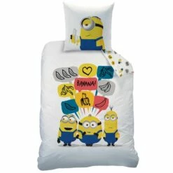 Minions Banana - Dekbedovertrek - Eenpersoons - 140 X 200 Cm - Wit -Cinderella Winkel 1420958289 0102