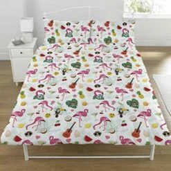 Emoji Flamingo - Dekbedovertrek - Tweepersoons - 200 X 200 Cm - Multi -Cinderella Winkel 1426503388 0101