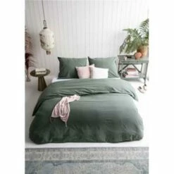 Walra - Dekbedovertrek Vintage Cotton - 240x220 Cm - Donker Groen 9 Walra - Dekbedovertrek Vintage Cotton - 240x220 Cm - Donker Groen -Cinderella Winkel 1636728326 0103