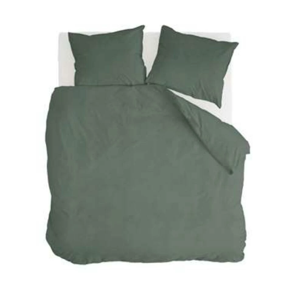 Walra - Dekbedovertrek Vintage Cotton - 240x220 Cm - Donker Groen 3 Walra - Dekbedovertrek Vintage Cotton - 240x220 Cm - Donker Groen