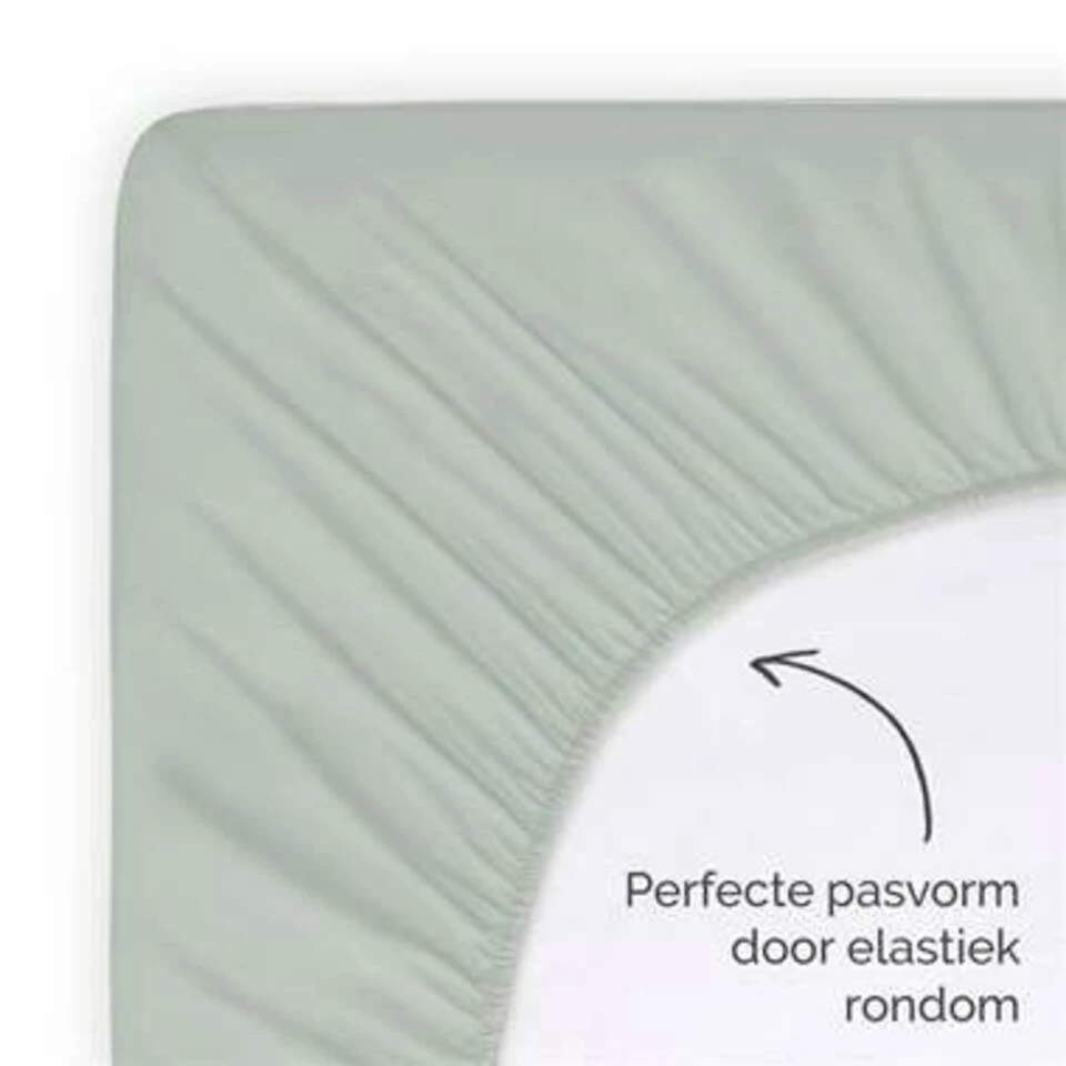 Byrklund - Hoeslaken Jersey - 160x200 Cm - Grijsgroen 6 Byrklund - Hoeslaken Jersey - 160x200 Cm - Grijsgroen - Afbeelding 4