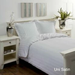 Papillon Dekbedovertrek Satijn Streep - 200x200/220 Cm - Wit -Cinderella Winkel 1647164344 0101