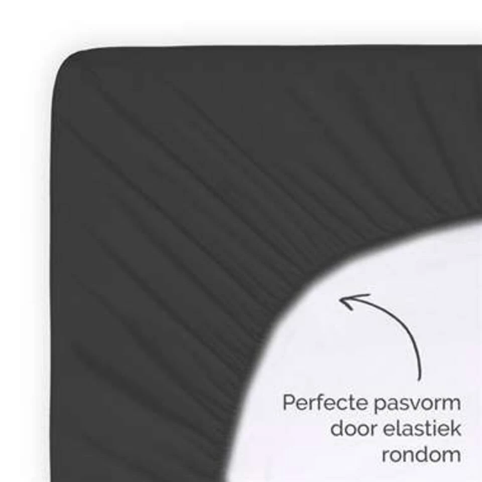 Byrklund - Hoeslaken Katoen - 80x200 Cm - Antraciet 6 Byrklund - Hoeslaken Katoen - 80x200 Cm - Antraciet - Afbeelding 4