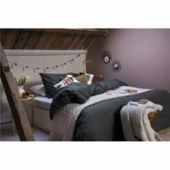 Dindi Home - Dekbedovertrek Plain Beauty - 200x220 Cm - Zwart -Cinderella Winkel 1870544031 0102