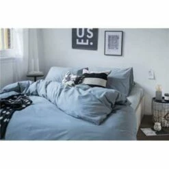 Dindi Home - Dekbedovertrek Plain Beauty - 200x220 Cm - Blauw -Cinderella Winkel 1996120786 0102