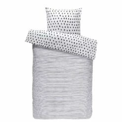 Comfort Dekbedovertrek Dany - Zwart/wit - 140x200/220 Cm